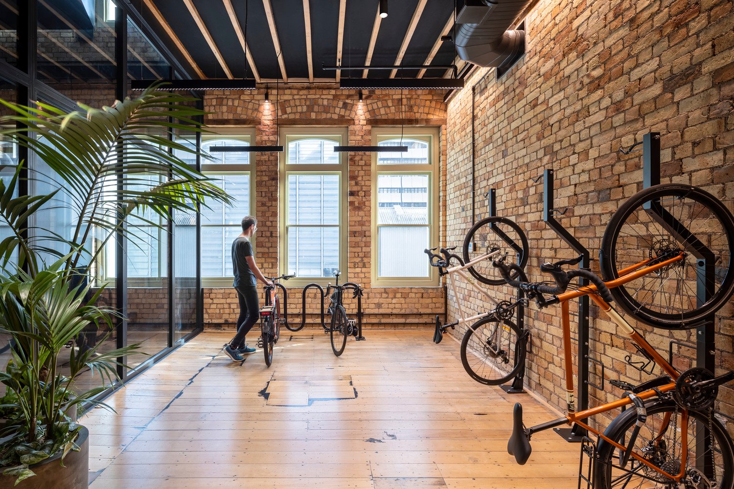 End of trip bike racks encouraging alternative commutes